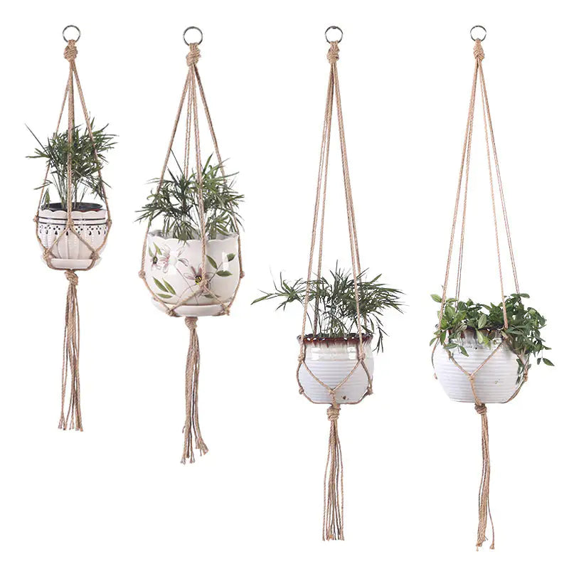 Colgador de plantas de algodón tejido a mano